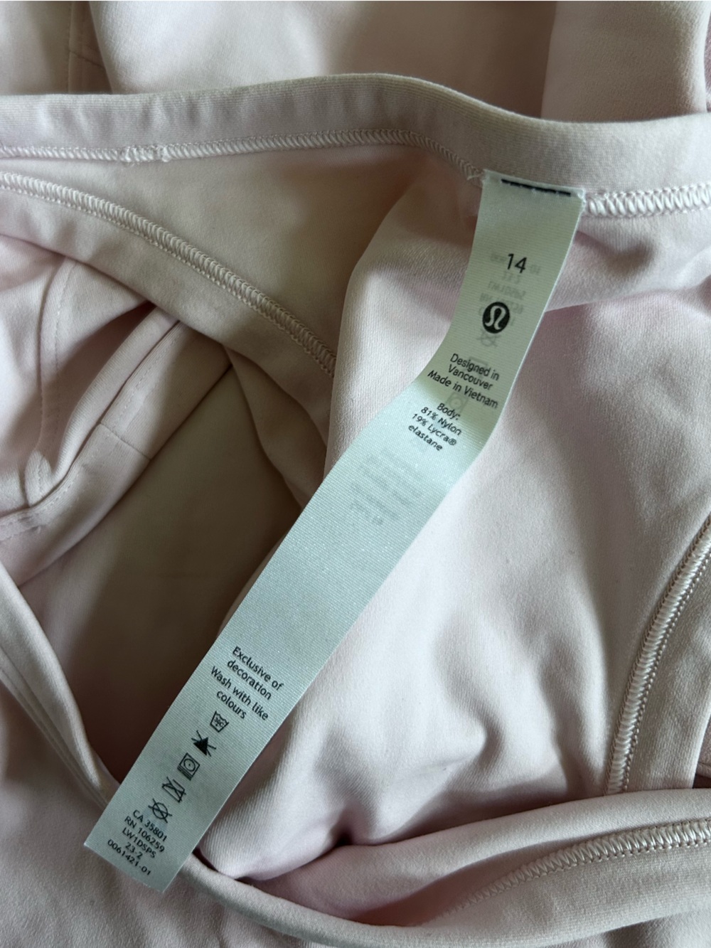 Lululemon Light Pink Align Racerback Athletic Tank Top Size 14 - Picture 3 of 3